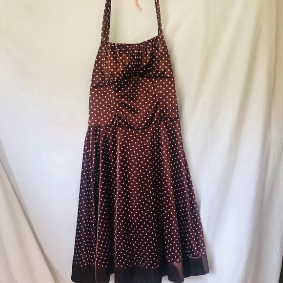 Ruby Rox Polka Dot Vintage Looking Halter Dress Size M - Picture 1 of 6